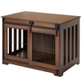 thumbnail image 3 of The Lakeside Collection Barn Door Pet Crate for Dogs & Cats (Rustic Brown), 3 of 3