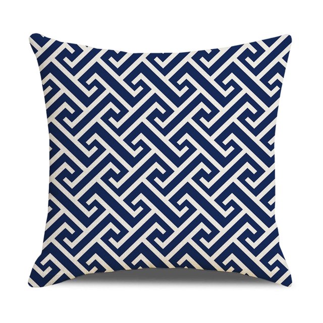 Funda de almohada de lino geométrica simple Funda de almohada para sofá Funda de almohada para el hogar