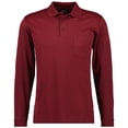thumbnail image 1 of RAGMAN Polo de manga larga para hombre - Soft Knit Polo Polo con botones de manga larga, mezcla de algodón, botones delanteros, fácil de cuidar Rojo 2XL (XX-Large), 1 of 2