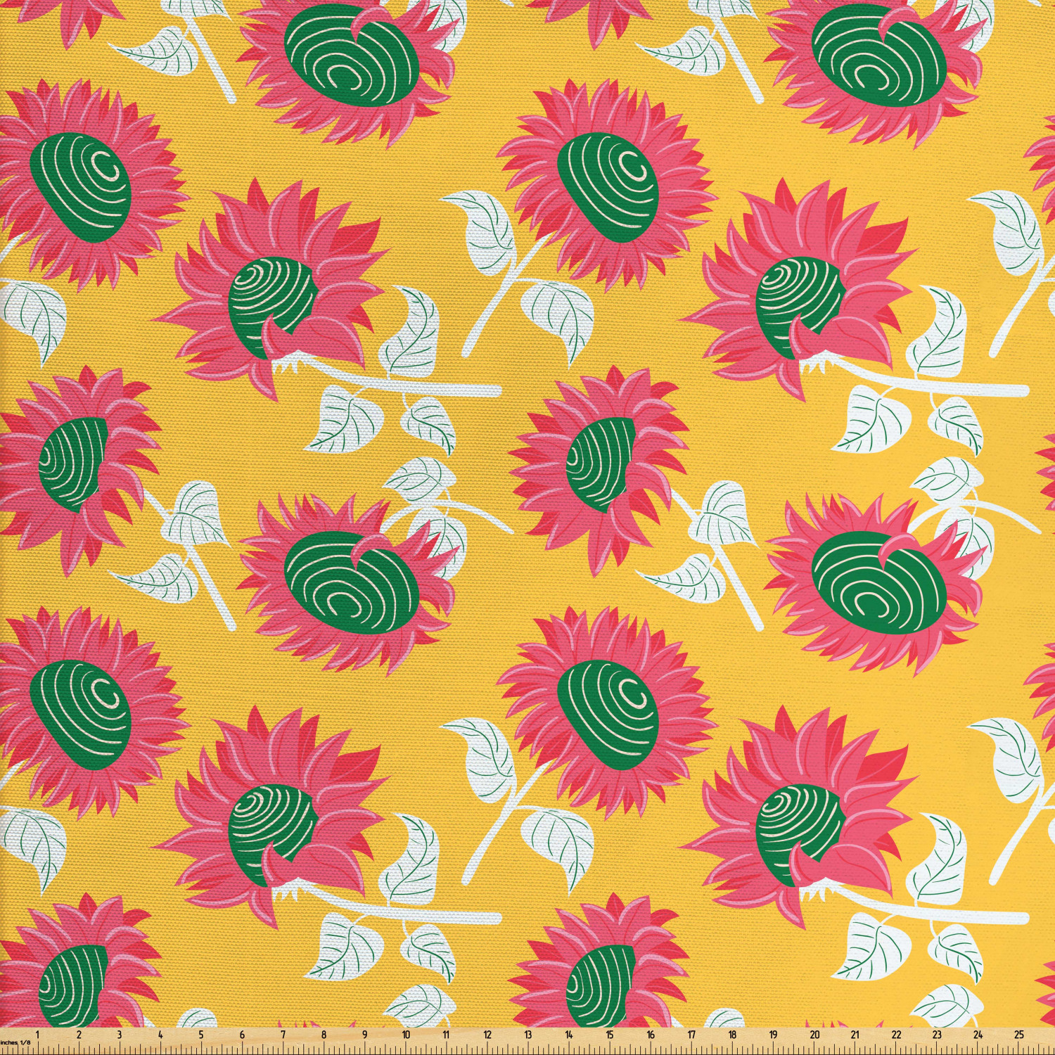 Floral Fabric by The Yard, Summer Flora Pattern with Abstract