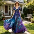 thumbnail image 2 of Maxi Dress for Wome,Short Sleeve Flowy Summer Dresses Elegant Long Boho Dress Casual Sundresses, 2 of 5