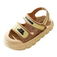 thumbnail image 1 of GiLiling Kids Closed-Toe Sport Sandals, Anti-Collision Toe Cap Adjustable Hook-and-Loop Straps, Non-Slip PVC Sole Breathable Summer Sandals (Khaki, 10-11 Years), 1 of 3