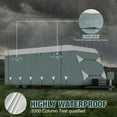 thumbnail image 4 of Upgraded Travel Trailer RV Cover, Heavy Duty 6 Layers Anti-UV Top Panel, Durable Camper Cover, Fits 26.1-28.6FT Motorhome -Breathable, Watertight, Rip-Stop, 4 of 14