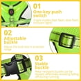 thumbnail image 3 of Arnés para Perros LED, Chaleco para Perros Recargable por USB Diseño Luminoso + Reflectante, Arnés para Perros de Seguridad Ajustable con Collar Acolchado y Ligero para Perros, Cachorros (Verde-S), 3 of 5
