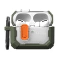 thumbnail image 3 of UAG AirPods Pro 3rd Gen Case, Rugged Military Grade Drop Proof Protective Cover with Detachable Carabiner Clip & Secure Lip Closure, Plasma Olive, 3 of 7