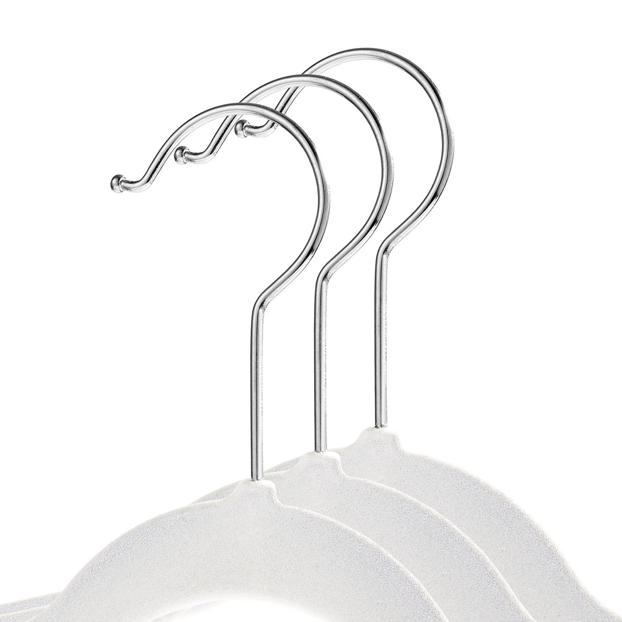 Casafield 100 Velvet Kid's Hangers for Children's Clothes, 14" - Ivory