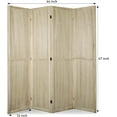 6 Panel Room Divider 5.6Ft Pegboard Display Wooden Room Divider Folding