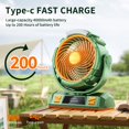 thumbnail image 4 of Ventilador LED para acampar con luz, batería recargable de 4000 mAh, 4 of 7