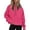 A-Hot Pink855, variant on Bibifish Womens Hoodies Bold Solid Color Half Zip Thumb Hole Hooded Sweatshirts Cropped Loose Fit Pullover Tops For Ladies