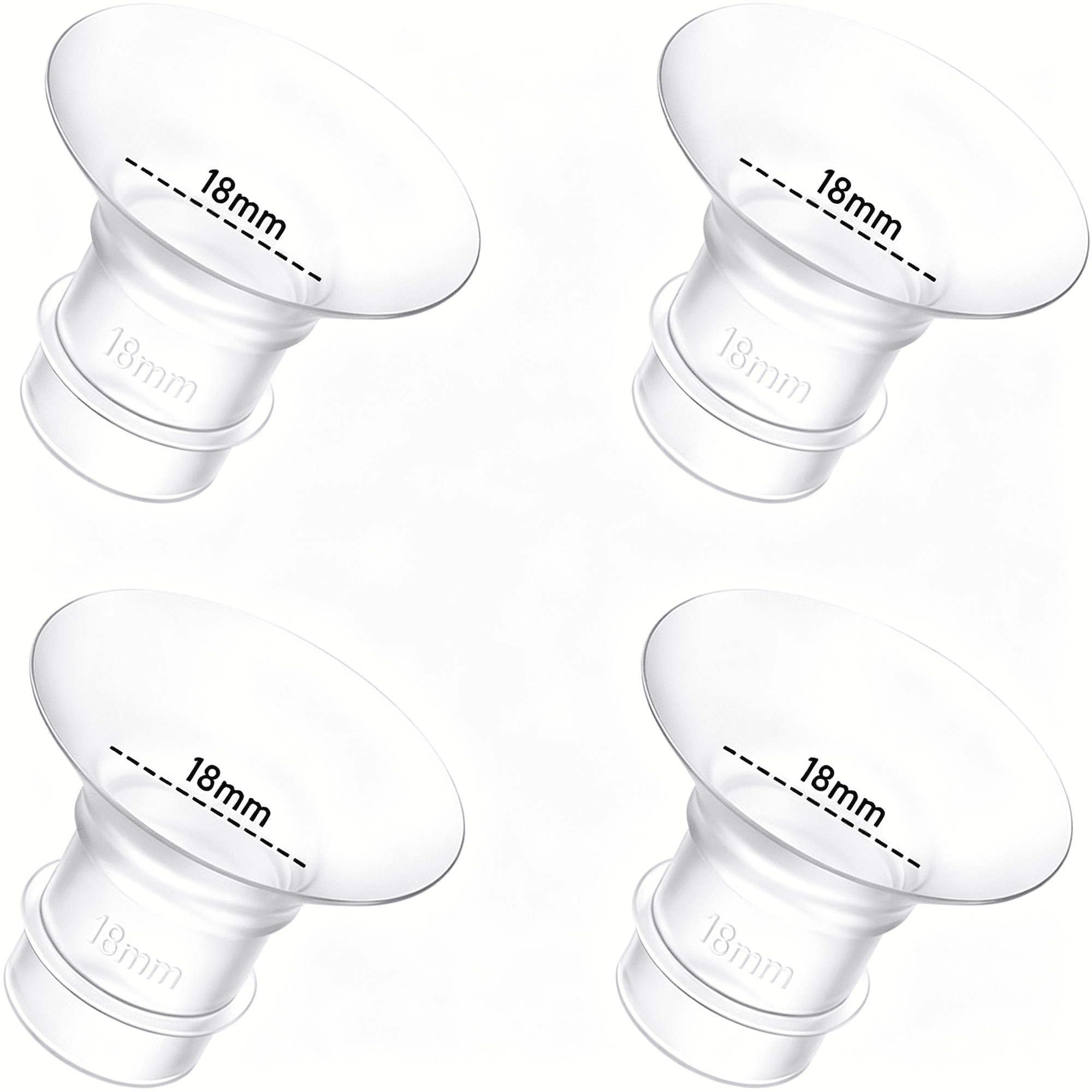 DUPAI 4Pcs Breast Pump Flange Insert 18Mm Compatible with Momcozy Medela Elvie/Lansinoh/Paruu P10 Breast Pump,Fit for Momcozy M5/M9/M6/V2 Pro/V2 Pro/S12 Pro E10 S1 S1 Pro