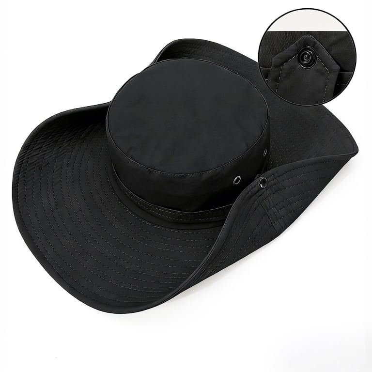 Black Ventilated Wide-Brim Hat for Sun Protection SwimZip Women main image 3