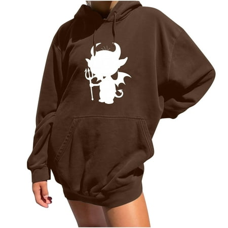 

Women s Vintage Funny Loose Long Sleeve Retro Hooded Printed Blouse Tops Plus Size Loose Fit Sweatshirt Pullover with Drop Shoulder Sleeves