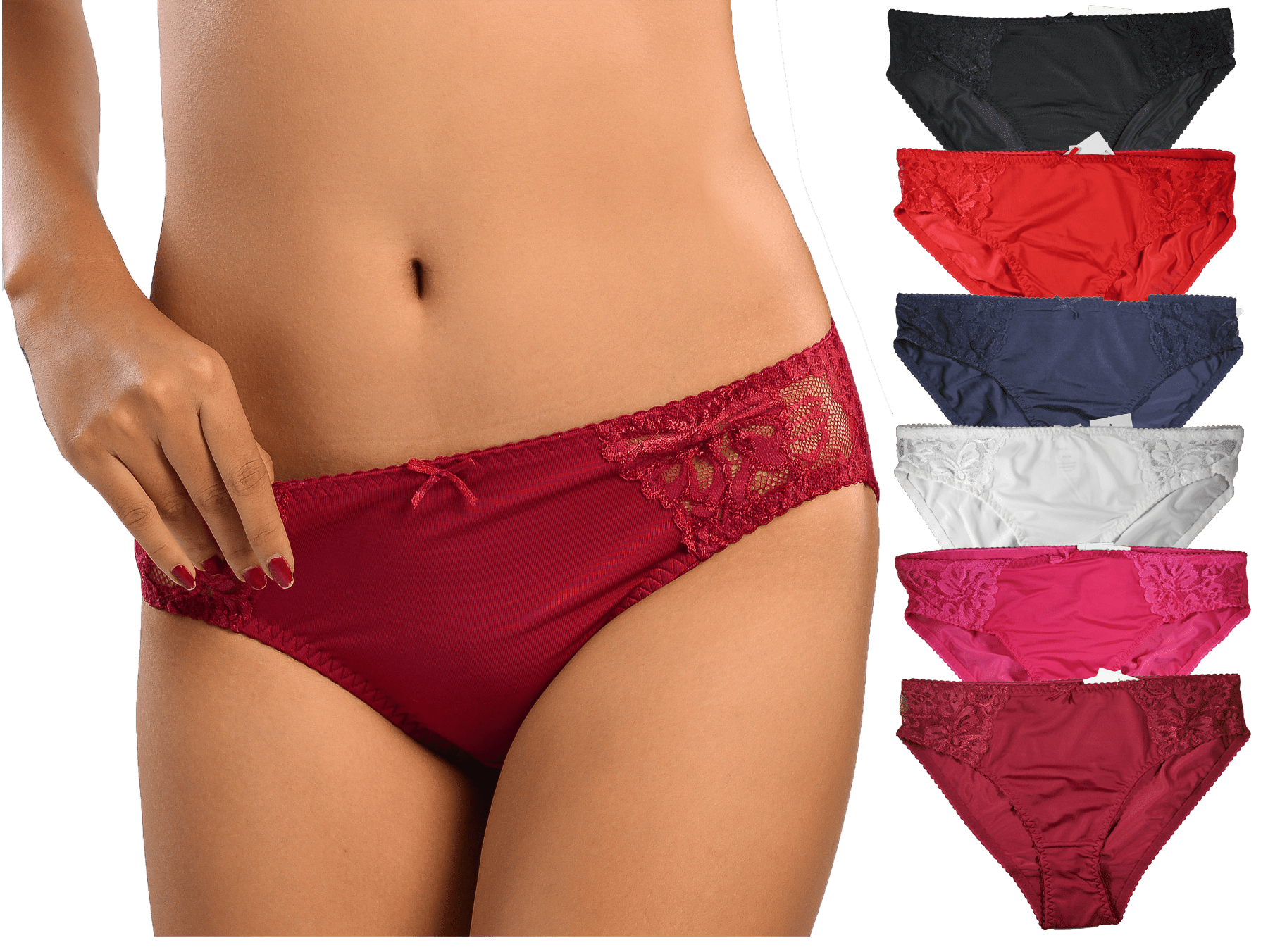LoveByCho Women's Sexy Hipster Panties with lace Bikini Pack of 5