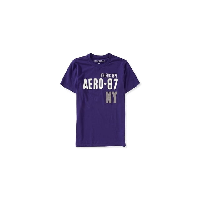 Camiseta gráfica Aeropostale con logotipo de apliques morado extragrande