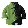 thumbnail image 5 of OGLCCG Button Down Shirts for Boys Casual Long Sleeve Dress Shirts for kids Cute Novelty Fashion Block Loose Fit Summer Shirts 3-14 Years, 5 of 6