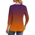 thumbnail image 4 of Womens Fall Clothes, 3/4 Sleeve Shirts for Women Fashion Loose Fit Ombre Tie Dye V Neck T-Shirts, 4 of 6