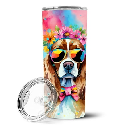 

Cavalier Spaniel Hippie Dawg Stainless Steel Skinny Tumbler 3 in x 8.25 in