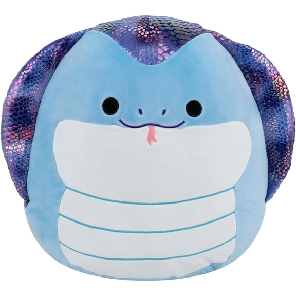 Squishmallows Original 14in Suzmac The Blue Cobra with Iridescent Scale Back – Official Jazwares Plush (Large)