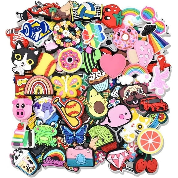 FGLHS 50pcs Shoe Charms Random Lot Cute Different Designs unisex-adult Shoe Ornaments Party Birthday Gifts