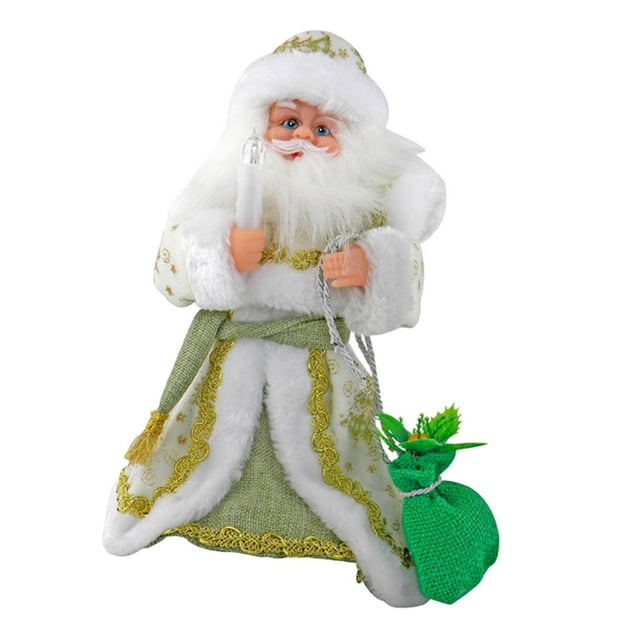 Juguetes navideños de Papá Noel, muñecos de Navidad, juguetes de Papá Noel de 30cm, decoración navideña, adorno de escena de Navidad, música divertida verde Macarena Juguetes eléctricos de Papá Noel