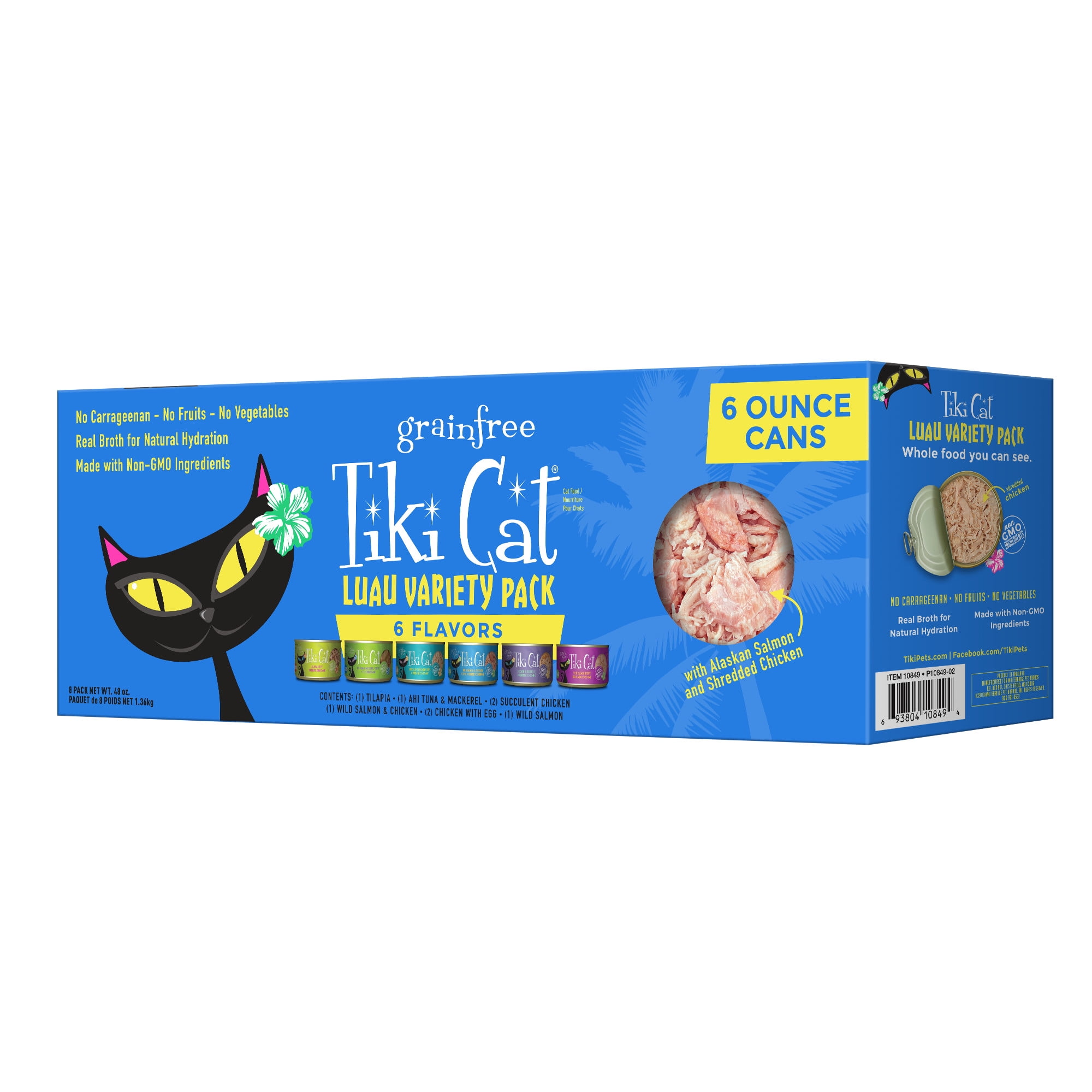 (2 pack) Tiki Cat Luau Wet Cat Food, Variety Pack, 6 oz. Can (8 Count)