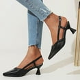 thumbnail image 5 of Clearance JeashCHAT Women's Heeled Sandals Pointed Toe Buckle Ankle Strap Pumps Slingback Heels for Wedding Party Work, 5 of 7