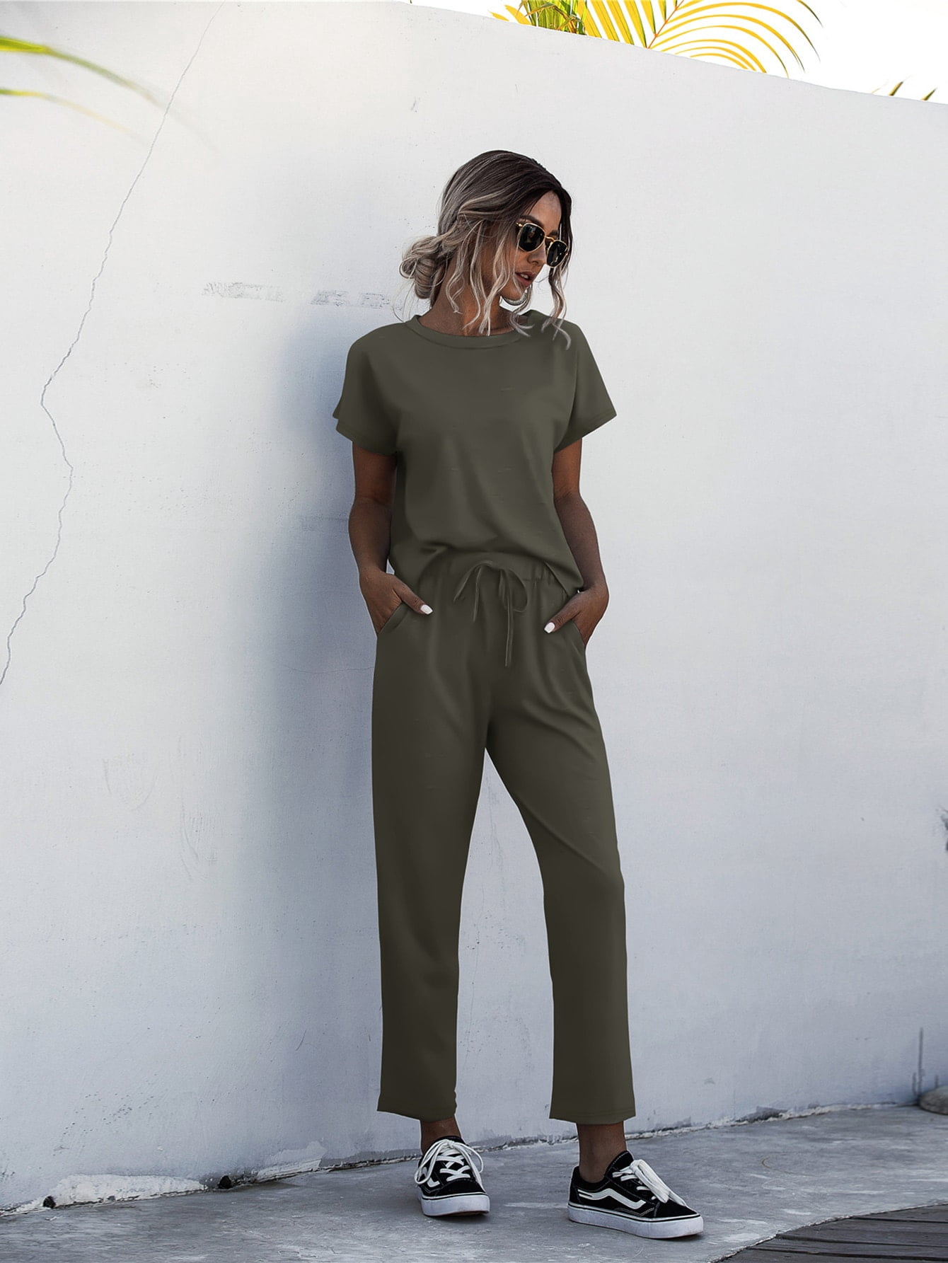 Drawstring Waist Pants L2201606D 