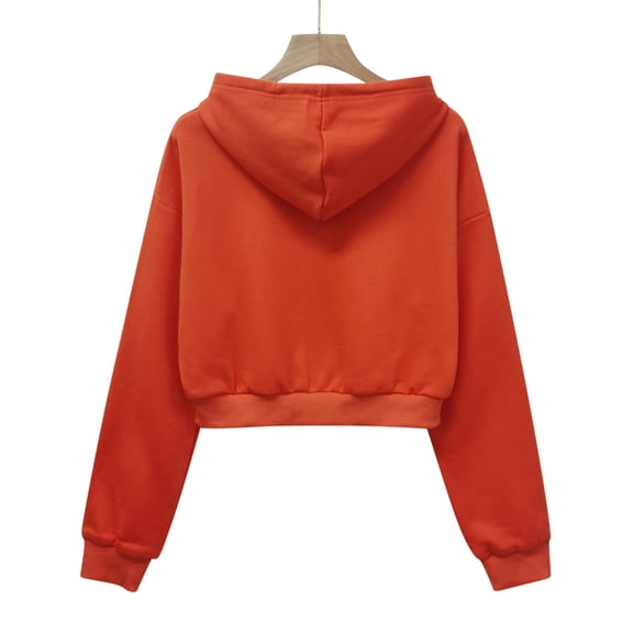 Aayomet Womens Hoodies Pullover Women's Color Block Hoodies Fall Long Sleeve Sweatshirt Casual Drawstring Pullover Tops Striped Tunic Shirts,Orange M