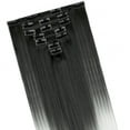 thumbnail image 5 of Qlenkay Clip in Hair Extensions Synthetic Hair 7 pcs Double Weft Long Wavy Straight Hair Extension for Women, 5 of 8