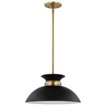 Nuvo Lighting Perkins 1 Light Small Pendant Matte Black with Burnished Brass