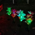 thumbnail image 3 of Harpi Solar Lights Outdoor Clearance, Solar Flowers Lights Outdoor Garden, Waterproof Decorative Lights with 4 Lily Flowers, Color Changing LED Solar Powered Landscape Lights for Yard Garden Patio, 3 of 8