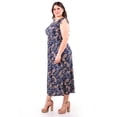 thumbnail image 2 of Vestido estampado de paisley Roman Fashion /Tallas Extras, 8802X-11 (Azul marino) azul marino 38, 2 of 5