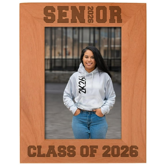 ThisWear Graduation Gifts for Women Seniors Spelled with 2026 Graduation Party Gift Natural Wood Laser Engraved Portrait 5x7 Photo Frame