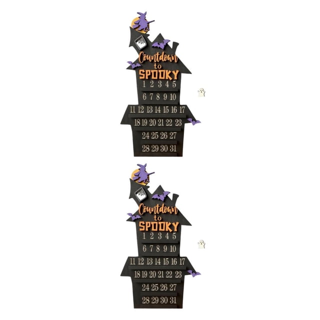 Adorno de cuenta regresiva para fiestas navideñas Naiovety calendario de ataúd de Halloween color negro 2Conjunto