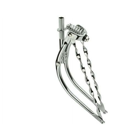 26" Bent Spring Fork 1" W/Twisted Bars Chrome.bicycle fork, lowrider bike fork lowrider bicycle fork,stretch cruiser for, limo