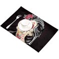 thumbnail image 3 of EREHome Beautiful Skull Girl Placemat Plate Holder Set of 6, Table Mats Protector 12x18 inch, 3 of 5
