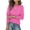 Light Fuchsia Pink, variant on 2025 Autumn Women's Round Neck Long Sleeve Button Sleeve Casual Loose Knitted Solid Color Soft Round Neck Sweater Top