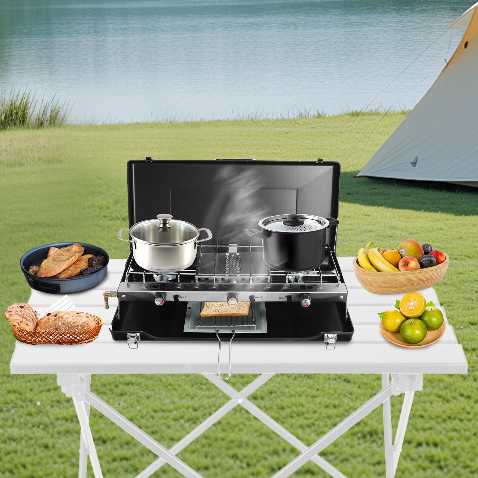 Coleman Compact Gas Stove 2バーナー Coleman 2-Burner Propane Camp Stove for Outdoor Cooking - Walmart.com