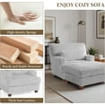 thumbnail image 2 of Oversized Chaise Lounge Chair with Ottoman, Solid Wood Frame Sofa for Living Room, Bedroom, Office,, 2 of 6