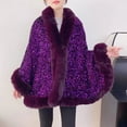 thumbnail image 2 of Cavosen Shawl Wraps for Women Sequins Fleece Elegant Soft Thicken Open Front Scarves Oversized Fall Everyday Wear, 2 of 2