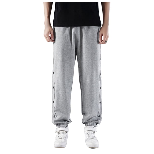 Men's Open-Breasted Basketball Pants - Lightweight Cotton Training Tracksuit with Elastic Waist - All Seasons
