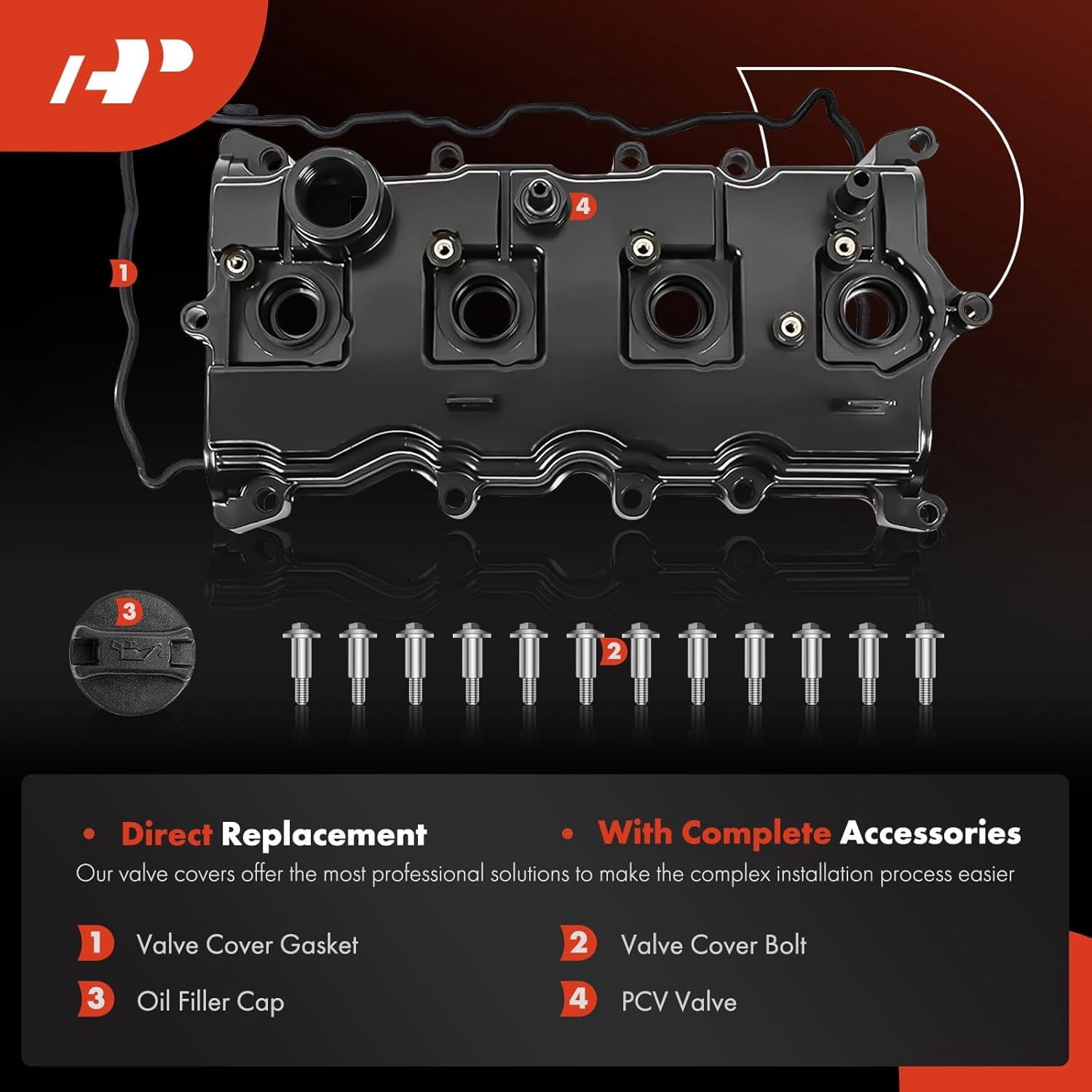 A-Premium Engine Valve Cover with Gasket Compatible with Nissan Altima & Sentra 2007-2013 2.5L 13270JA00A 13264JA00A 13264JG30C