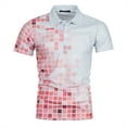thumbnail image 5 of VERUGU Mens T-Shirts Summer Outfits Fashion Print Tops Casual Short Sleeve Buttons Turndown Collar Blouse Shirt Pink 4XL, 5 of 5