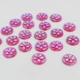 thumbnail image 3 of 50 piezas de piedras de cabujón en forma de flor iridiscente AB con parte trasera plana para joyas de bricolaje decoración de 12 mm Rose Red AB Baoblaze Cabochons redondos de la resina, 3 of 8