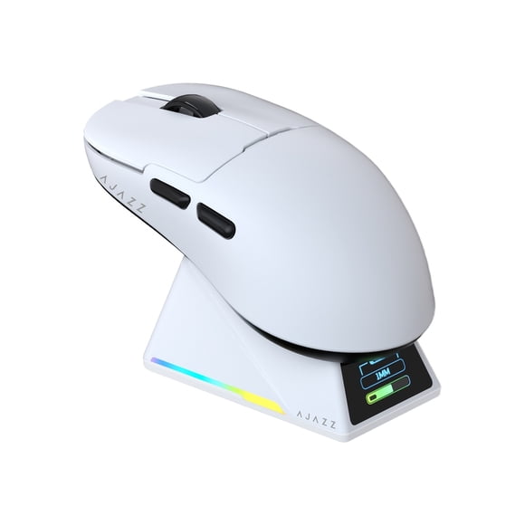 AJAZZ AJ159APEX 8Khz Ultralight Gaming Mouse With RGB Magnetic Screen Charging Dock -30K Dpi Optical Sensor - Huanuo 100 Million Click - Ice Sensation Coating Trip-Mode Mice PAW3950