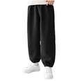 thumbnail image 2 of Bixock Toddler Boys Sweatpants Elastic Waist Corduroy Jogger Pants Kids Trousers Elastic Waist Solid Color Side Pocket Loose Soft Fall Winter Campus Casual Daily Wear Size 11-12Years, 2 of 6