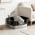 thumbnail image 4 of EGNMCR Stainless Steel High Sided Metal Litter Box Suitable For Small Cats Non Stick Odor Proof Expose Proof And Foolproof To Clean Stainless steel cat litter boxs, 4 of 6