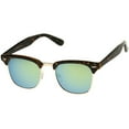 thumbnail image 3 of zerouv - premium half frame colored mirror lens horn rimmed sunglasses 50mm - 50mm, 3 of 5