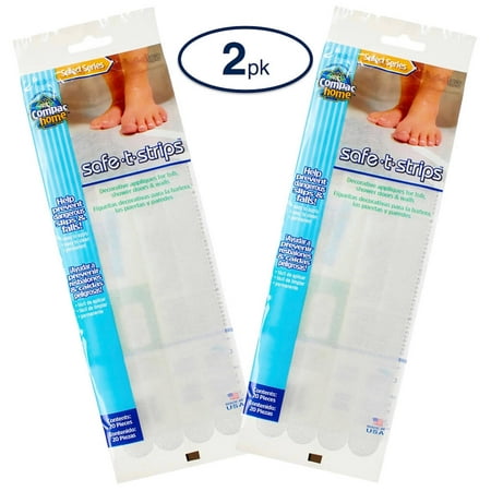Select Safe-T-Strips 20ct x 2 pack (40ct) Adhesive Non-Slip Stickers Bath Treads to Help Prevent Falls- CLEAR
