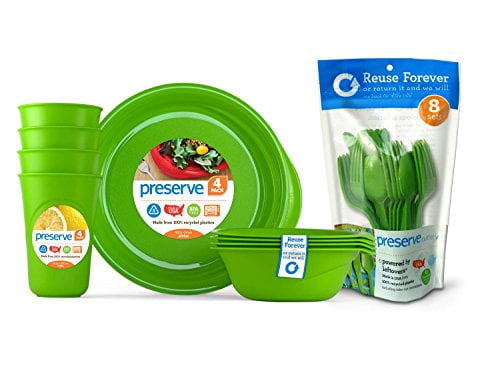 Apple Green Preserve Everyday Tableware Set with Cutlery